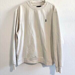 Spiritual Gangster Sweatshirt Crewneck Pullover Cream Logo Embroidered Men's L